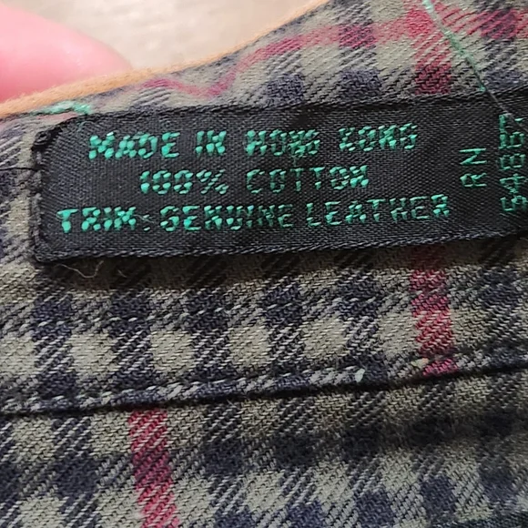 Vtg Abercrombie and Fitch men's long sleeve flannel plaid shirt lrg elbow patch - Picture 4 of 12